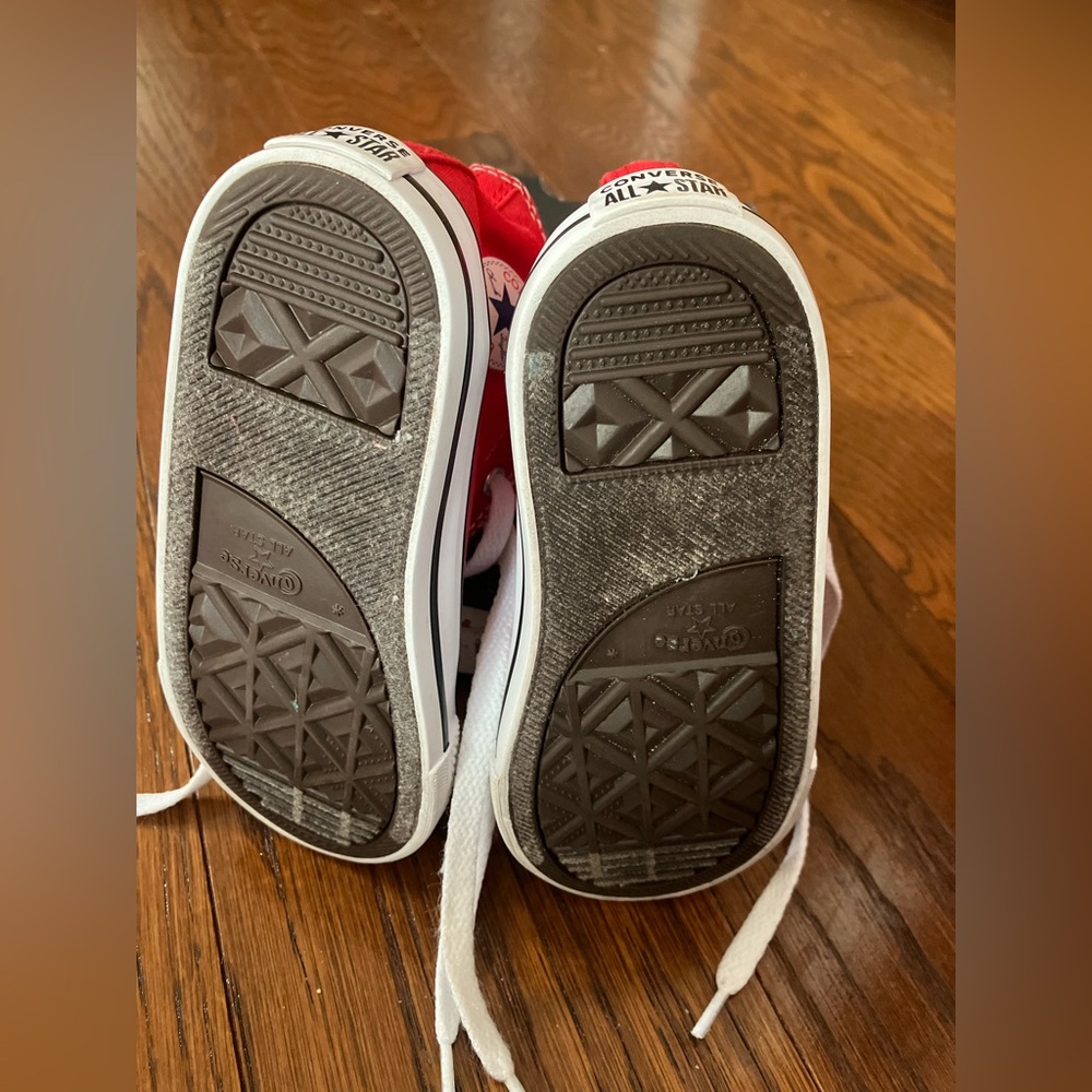 Converse Toddler Red High-Top Sneakers - Picture 2 of 5